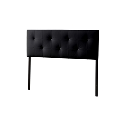 Baxton Studio Dalini Modern and Contemporary King Black Faux Leather Headboard with Faux Crytal Buttons